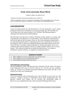 Clinical Case Study  Clinical Chemistry 60:[removed]Fetal Atrioventricular Heart Block 1*