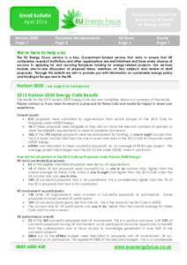 Advice and Support for August 2011 accessing EU funds for Energy R,D&D  Email Bulletin