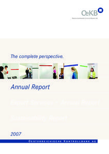 Oesterreichische Kontrollbank AG  The complete perspective. Annual Report Export Services – Annual Report