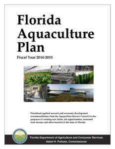 Florida Aquaculture Plan Fiscal Year[removed]Prioritized applied research and economic development