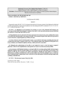 Document: Emergency Rule, Register Page Number: 25 IR 1653 Source: February 1, 2002, Indiana Register, Volume 25, Number 5 Disclaimer: This document was created from the files used to produce the official (printed) India