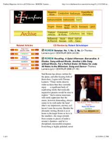 Fanfare Magazine Archive of CD Reviews_ ROREM_ Sonatas (Thomas Lanners)