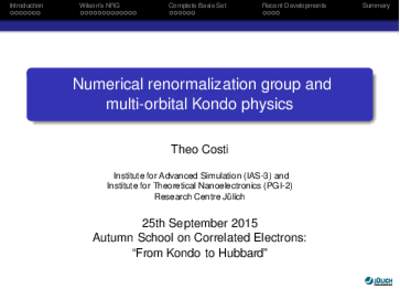 Condensed matter physics / Numerical renormalization group / Kondo model / Kondo effect / Anderson impurity model / Kondo / Heavy fermion material / Renormalization group