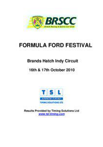 FORMULA FORD FESTIVAL Brands Hatch Indy Circuit 16th & 17th October 2010