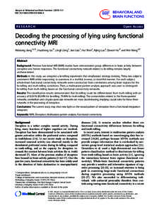 Decoding the processing of lying using functional connectivity MRI