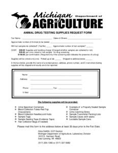 Microsoft Word - Livestock Drug Testing Supply Request Form.doc