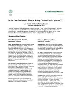 Is the Law Society of Alberta Acting 