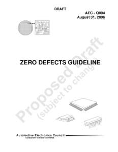 DRAFT  AEC - Q004 August 31, 2006  ZERO DEFECTS GUIDELINE