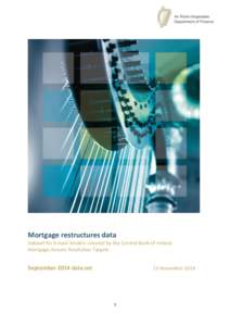 Mortgage restructures data Dataset for 6 main lenders covered by the Central Bank of Ireland Mortgage Arrears Resolution Targets September 2014 data set