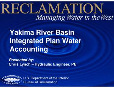 Yakima River Basin Integrated Plan Water Accounting