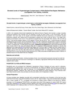 EMV - POPs in Biota – Levels and Trends C:\web sites\PDF_Test\pdf\1506.pdf Elevated Levels of Organohalogen Contaminants in White-Bellied Sea-Eagles (Haliaeetus Leucogaster) from Sydney, Australia Robert Symons1, Nino 