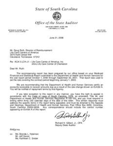 State of South Carolina Office of the State Auditor 1401 MAIN STREET, SUITE 1200 COLUMBIA, S.C[removed]RICHARD H. GILBERT, JR., CPA DEPUTY STATE AUDITOR