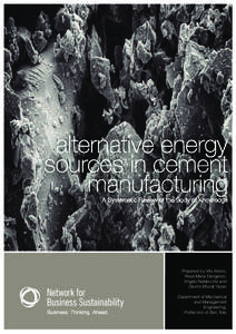 alternative energy sources in cement manufacturing A Systematic Review of the Body of Knowledge  Prepared by Vito Albino,