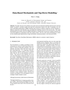 Data-Based Mechanistic and Top-Down Modelling ∗ Peter C. Young Centre for Research on Environmental Systems and Statistics, I.E.N.S., Lancaster University, U.K.; and Centre for Resource and Environmental Studies, Austr