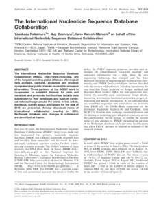 Published online 24 November[removed]Nucleic Acids Research, 2013, Vol. 41, Database issue D21–D24