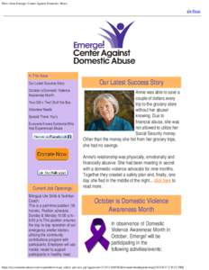 News from Emerge! Center Against Domestic Abuse