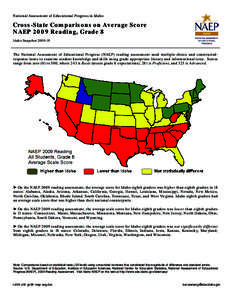 NAEP 2009 Reading Results of Idaho Cross-State Comparisons on Average Score, Grade 8