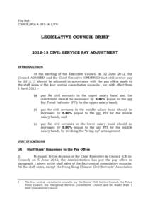 Microsoft Word - LegCo Brief on[removed]Civil Service Pay Adjustment _Final Decision_ - English version.docx