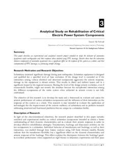 Analytical Study on Rehabilitation of Critical Electric Power System Components
