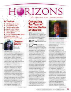 Center for East Asian Studies  In This Issue 1	 3	 4