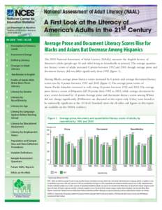 A First Look at the Literacy of America’s Adults in the 21st Century