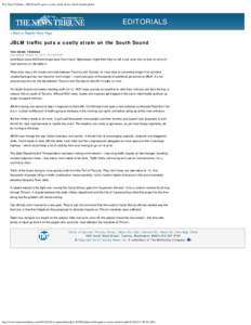 The News Tribune - JBLM traffic puts a costly strain on the South Sound (print)
