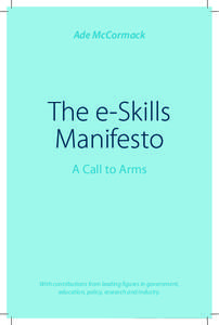Ade McCormack  The e-Skills Manifesto A Call to Arms