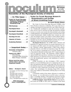 Supplement to  Mycologia VolDecember 2006