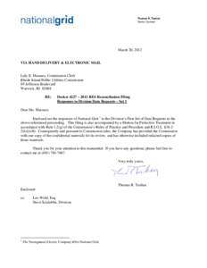 Thomas R. Teehan Senior Counsel March 20, 2012  VIA HAND DELIVERY & ELECTRONIC MAIL