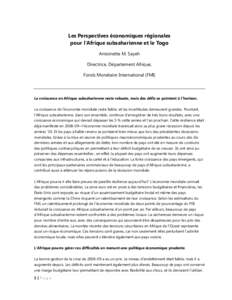 Microsoft Word - Togo - SSA_REO_-_Octobre_2012_-_Op_ed_-_Français.DOCX