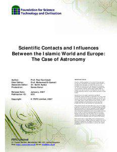 Scientific Contacts and Influences Between the Islamic World and Europe: The Case of Astronomy