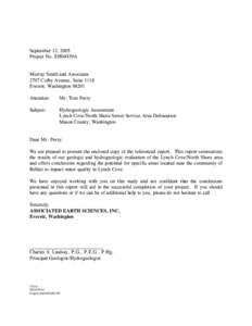 September 12, 2005 Project No. EH04539A Murray Smith and Associates 2707 Colby Avenue, Suite 1118 Everett, Washington[removed]Attention: