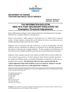 Microsoft Word - Tax Information Bulletin 2008.rtf