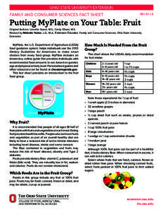 Putting MyPlate on Your Table: Fruit