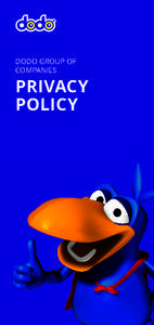 DODO GROUP OF COMPANIES PRIVACY POLICY