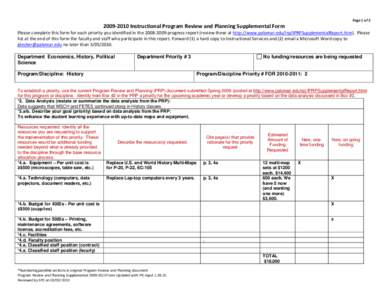 Please complete this form for each priority you identified in the[removed]progress report (review these at http://www