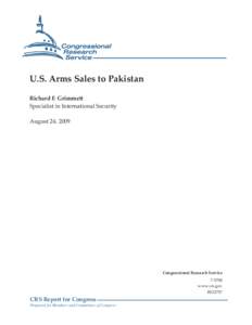 U.S. Arms Sales to Pakistan