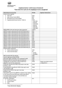 Implementation Conformance Statement