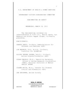 Transcript of the March 16, 2011 Meeting of the IACC Subcommittee on Safety