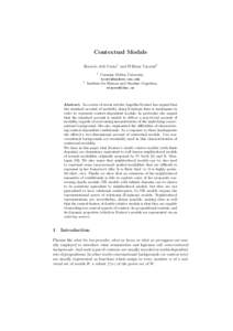 Contextual Modals Horacio Arl´o Costa1 and William Taysom2 1 2