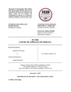 Pursuant to Ind.Appellate Rule 65(D), this Memorandum Decision shall not be regarded as precedent or cited before any court except for the purpose of establishing the defense of res judicata, collateral estoppel, or the 