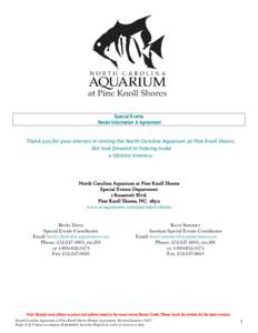 Wilmington /  North Carolina / Catering / Lease / Pine Knoll Shores /  North Carolina / Fee / Renting / Aquarium / Credit card / Geography of North Carolina / North Carolina / North Carolina Aquariums