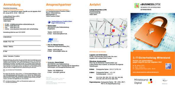 Anmeldung  Ansprechpartner Anfahrt