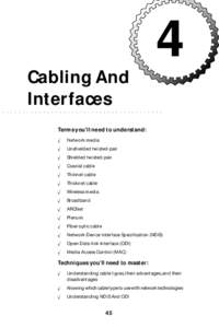 4 Cabling And Interfaces ○  ○