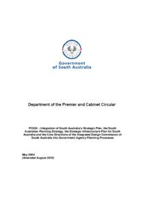 PC024 – Integration of South Australia’s Strategic Plan, the South Australian Planning Strategy, the Strategic Infrastructure Plan for South Australia and the Core Directions of the Integrated Design Commission of So