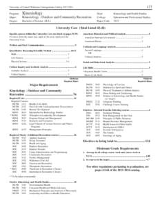 127  University of Central Oklahoma Undergraduate Catalog[removed]Program: Major:
