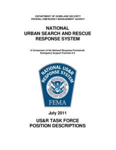 DEPARTMENT OF HOMELAND SECURITY FEDERAL EMERGENCY MANAGEMENT AGENCY NATIONAL URBAN SEARCH AND RESCUE RESPONSE SYSTEM