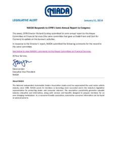 Richard Cordray / National Independent Automobile Dealers Association / Consumer protection / Dodd–Frank Wall Street Reform and Consumer Protection Act / Government / Ohio / Business / CFPB / United States federal banking legislation / United States Consumer Financial Protection Bureau