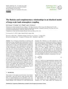 Hydrol. Earth Syst. Sci., 19, 2119–2131, 2015 www.hydrol-earth-syst-sci.netdoi:hess © Author(sCC Attribution 3.0 License.  The Budyko and complementary relationships in an i