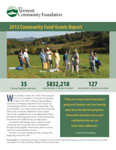 2012 Community Fund Grants Report  35 Giving Together partners